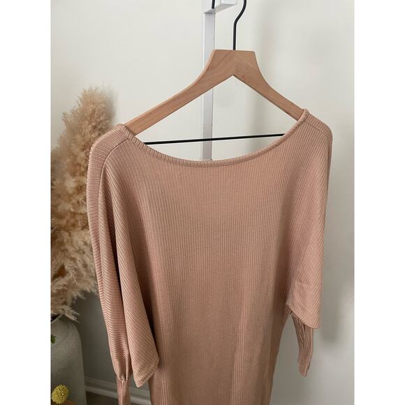 Rachel Comey Sisters Rib Knit Off Shoulder Dress Size 2 Cream - Picture 8 of 13